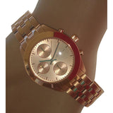 Marc Jacobs Peeker Chronograph Rose Gold Dial Rose Gold Steel Strap Watch for Women - MBM3394 Authentic Buy Shop Now