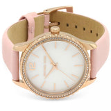 Michael Kors Layton Three-Hand White Dial Pink Leather Strap Watch for Women - MK2909 Authentic Buy Shop Now