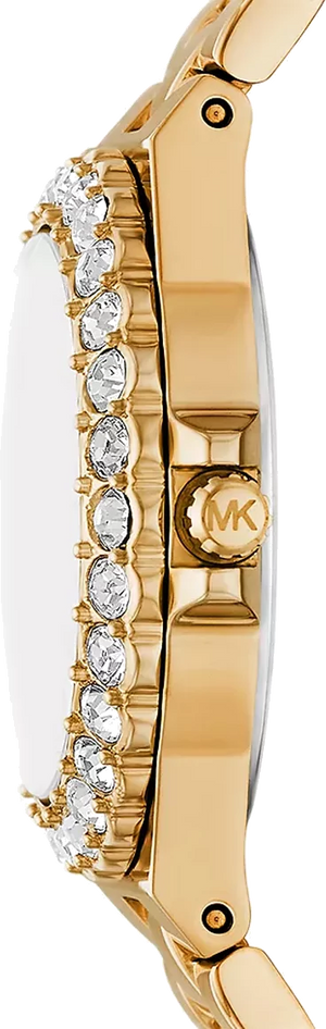 Michael Kors Lennox Three Hand Black Dial Gold Steel Strap Watch For Women - MK7394 Authentic Buy Shop Now