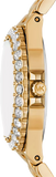 Michael Kors Lennox Three Hand Black Dial Gold Steel Strap Watch For Women - MK7394 Authentic Buy Shop Now