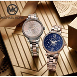 Michael Kors Sofie Analog Quartz Blue Dial Rose Gold Steel Strap Watch For Women - MK3971 Authentic Buy Shop Now