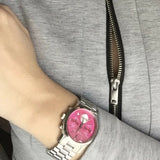 Michael Kors Runway Chronograph Pink Dial Silver Steel Strap Watch for Women - MK6160 Authentic Buy Shop Now