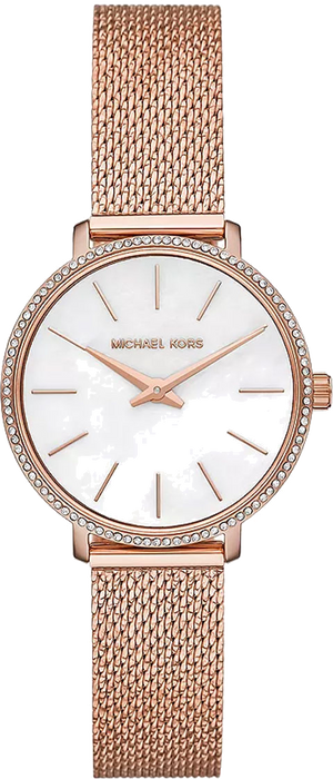 Michael Kors Pyper Quartz Mother of Pearl White Dial Rose Gold Mesh Strap Watch For Women - MK4588 Authentic Buy Shop Now