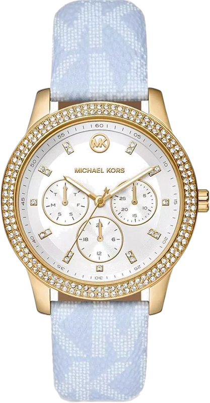 Michael Kors Tibby Multifunction White Dial Blue Leather Strap Watch For Women - MK2965 Authentic Buy Shop Now