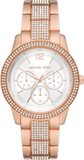 Michael Kors Tibby Chronograph White Dial Rose Gold Steel Strap Watch For Men - MK7293 Authentic Buy Shop Now