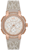 Michael Kors Sidney Chronograph White Dial Beige Leather Strap Watch For Women - MK6949 Authentic Buy Shop Now