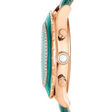 Swarovski Octea Chrono Green Dial Green Leather Strap Watch for Women - 5672931