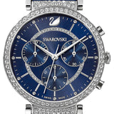 Swarovski Passage Chrono Crystal Blue Dial Blue Leather Strap Watch for Women - 5580342 Authentic Buy Shop Now