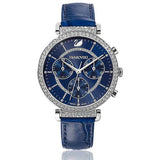 Swarovski Passage Chrono Crystal Blue Dial Blue Leather Strap Watch for Women - 5580342 Authentic Buy Shop Now
