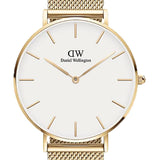 Daniel Wellington Classic Petite Evergold White Dial Gold Mesh Bracelet Watch For Women - DW00100350 Authentic Buy Shop Now