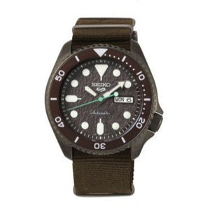 Seiko 5 Sport Automatic Brown Dial Brown Nylon Strap Watch For Men - SRPD85K1 Authentic Buy Shop Now