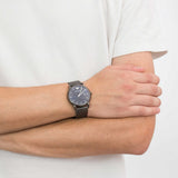 Emporio Armani Luigi Quartz Blue Dial Grey Mesh Bracelet Watch For Men - AR11053 Authentic Buy Shop Now