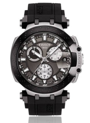 Tissot T Race Chronograph Anthracite Black Dial Black Silicone Strap Watch For Men - T115.417.27.061.00 Authentic Buy Shop Now