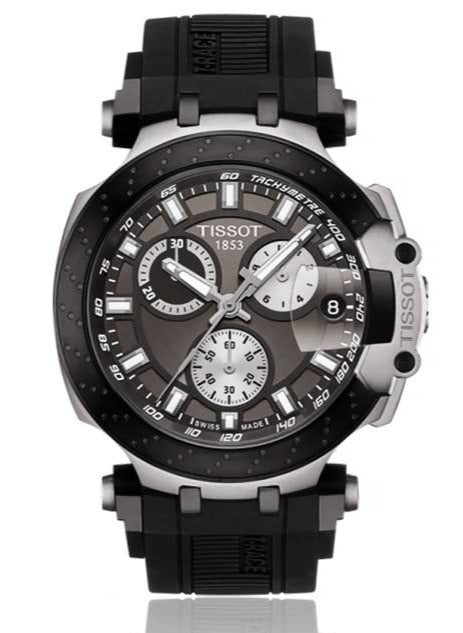 Tissot T Race Chronograph Anthracite Black Dial Black Silicone Strap Watch For Men - T115.417.27.061.00 Authentic Buy Shop Now
