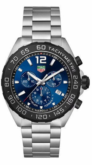 Tag Heuer Formula 1 Chronograph Blue Dial Silver Steel Strap Watch for Men - CAZ101AV.BA0842
