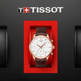 Tissot T Classic Tradition Chronograph White Dial Brown Leather Strap Watch For Men - T063.617.36.037.00 Authentic Buy Shop Now