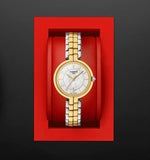 Tissot Flamingo Mother of Pearl White Dial Two Tone Steel Strap Watch For Women - T094.210.22.111.01 Authentic Buy Shop Now