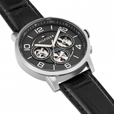 Tommy Hilfiger Keagan Quartz Grey Dial Black Leather Strap Watch for Men - 1791289 Authentic Buy Shop Now