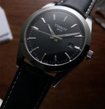 Tissot Gentleman Black Dial Black Leather Strap Watch For Men - T127.410.16.051.00 Authentic Buy Shop Now