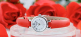 Tissot Lovely Round Mother of Pearl Dial Red Leather Strap Watch for Women - T140.009.16.111.00 Authentic Buy Shop Now