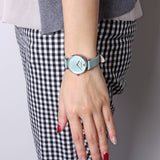 Emporio Armani Gianni T Bar Mother Of Pearl Blue Dial Blue Leather Strap Watch For Women - AR1959 Authentic Buy Shop Now