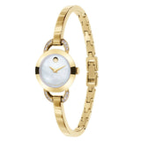 Movado Rondiro Mother of Pearl Dial Gold Steel Strap Watch For Women - 0606889 Authentic Buy Shop Now