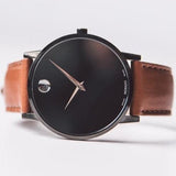 Movado Museum Classic Black Dial Brown Leather Strap Watch for Men - 0607198 Authentic Buy Shop Now