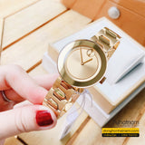 Movado Bold Gold Dial Gold Steel Strap Watch For Women - 3600382 Authentic Buy Shop Now