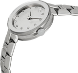 Movado Sapphire Diamonds Silver Dial Silver Steel Strap Watch For Women - 606814 Authentic Buy Shop Now