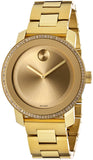 Movado Bold Diamonds Gold Dial Gold Steel Strap Watch for Women - 3600150 Authentic Buy Shop Now