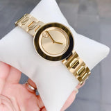 Movado Bold Gold Dial Gold Steel Strap Watch For Women - 3600382 Authentic Buy Shop Now