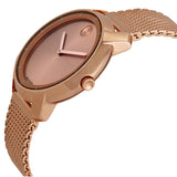 Movado Bold Rose Gold Dial Rose Gold Mesh Bracelet Watch For Women - 3600243 Authentic Buy Shop Now