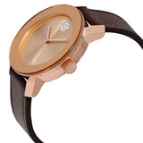 Movado Bold Rose Gold Dial Brown Leather Strap Watch for Men - 3600395 Authentic Buy Shop Now