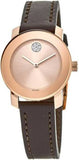 Movado Bold Rose Gold Dial Brown Leather Strap Watch For Women - 3600438 Authentic Buy Shop Now