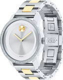 Movado Bold Diamonds Silver Dial Two Tone Steel Strap Watch for Women - 3600451 Authentic Buy Shop Now