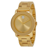 Movado Bold Gold Dial Yellow Gold Steel Strap Watch for Women - 3600104 Authentic Buy Shop Now