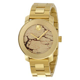 Movado Bold Glitter Gold Dial Gold Steel Strap Watch for Women - 3600346 Authentic Buy Shop Now