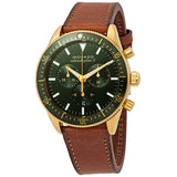 Movado Heritage Chronograph Green Dial Brown Leather Strap Watch For Men - 3650062 Authentic Buy Shop Now