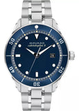 Movado Heritage Calendoplan Blue Dial Silver Steel Strap Watch For Men - 3650094 Authentic Buy Shop Now