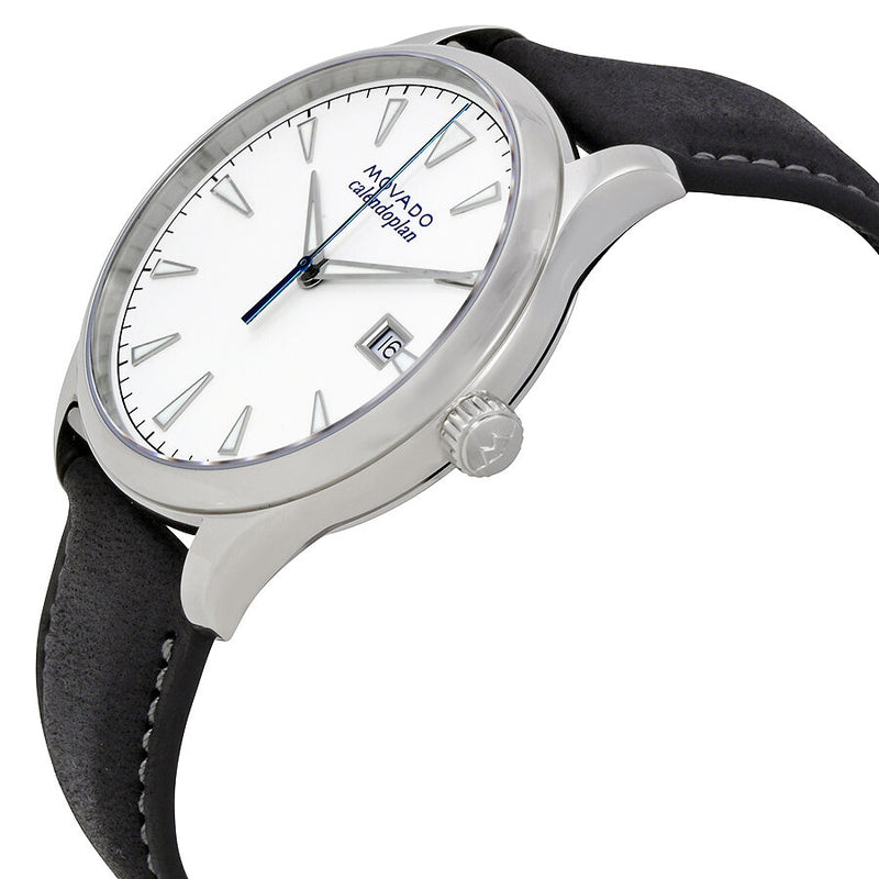 Movado Heritage Calendoplan White Dial Black Leather Strap Watch for Men - 3650002 Authentic Buy Shop Now