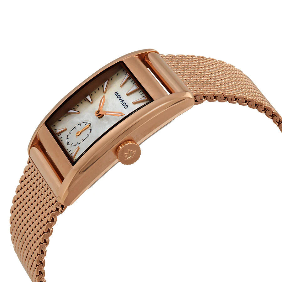 Movado Heritage White Mother of Pearl Dial Rose Gold Mesh Bracelet Watch For Women - 3650041 Authentic Buy Shop Now
