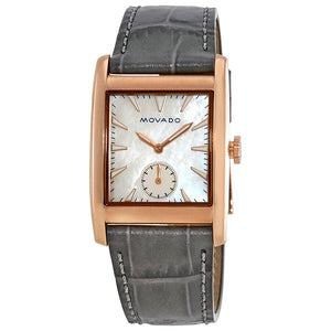 Movado Heritage Mother of Pearl White Dial Grey Leather Strap Watch For Women - 3650051 Authentic Buy Shop Now
