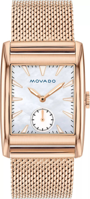 Movado Heritage White Mother of Pearl Dial Rose Gold Mesh Bracelet Watch For Women - 3650041 Authentic Buy Shop Now