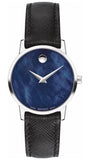 Movado Museum Classic Blue Dial Black Leather Strap Watch for Men - 0607197 Authentic Buy Shop Now
