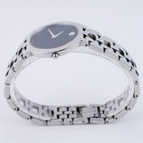 Movado Veturi Quartz Black Dial Silver Steel Strap Watch for Women - 0606338 Authentic Buy Shop Now