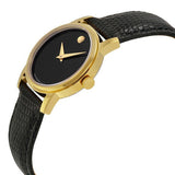 Movado Museum Black Dial Black Leather Strap Watch For Women - 2100006 Authentic Buy Shop Now