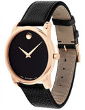 Movado Museum Classic Black Dial Black Leather Strap Watch For Men - 607060 Authentic Buy Shop Now