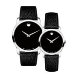 Movado Museum Classic Black Dial Black Leather Strap Watch For Women - 0607015 Authentic Buy Shop Now