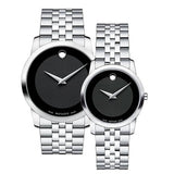 Movado Museum Classic Black Dial Silver Steel Strap Watch For Women - 0606505 Authentic Buy Shop Now