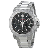 Movado Series 800 Chronograph Black Dial Silver Steel Strap Watch For Men - 2600110 Authentic Buy Shop Now